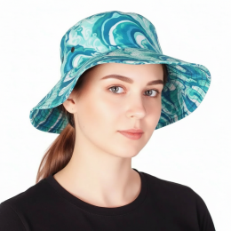 Панама с широкими полями из сатена с полной запечаткой