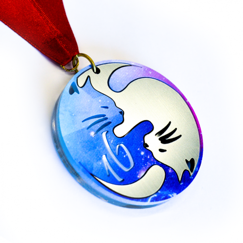 Медаль из акрила с пластиком 2-слойная с УФ-печатью