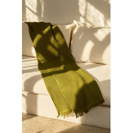 Плед вафельный Elenglect, зеленый