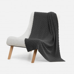 Плед Braidera, темно-серый меланж (асфальт)