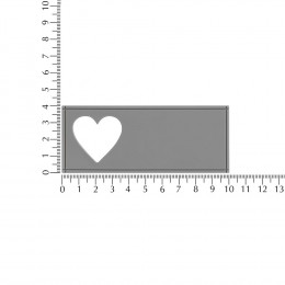 Лейбл из ПВХ с вырубкой «Сердце», серый