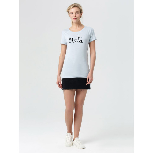 Футболка женская Hate-Love, голубая