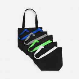 Шопер B5, черный с широкими оранжево-неоновыми ручками