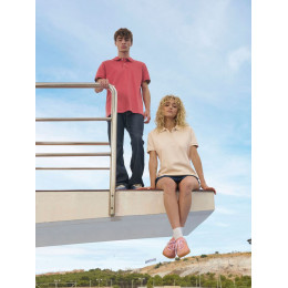 Рубашка поло унисекс Pacific, молочно-белая