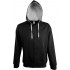 Толстовка мужская на молнии Soul Men 290 с контрастным капюшоном, черная Толстовка мужская на молнии Soul Men 290 с контрастным капюшоном, черная