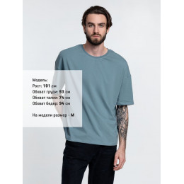 Футболка унисекс оверсайз Crosstown, серо-зеленая