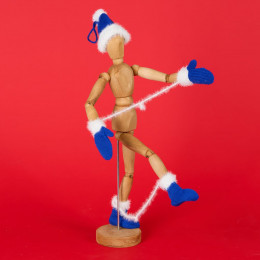 Подвеска на елку «Вьюжка», носочки, синяя