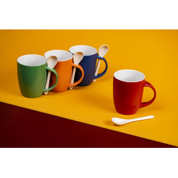 Кружка с ложкой Cheer Up, ver.2, зеленая