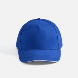 Бейсболка Long Beach, ярко-синяя с белым