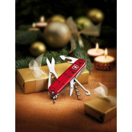 Офицерский нож Climber 91, прозрачный красный