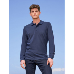Рубашка поло мужская с длинным рукавом Perfect LSL Men, ярко-синяя