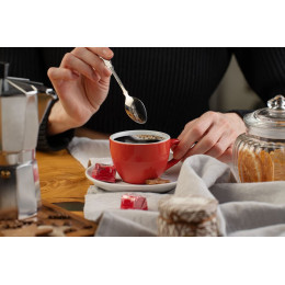 Чайная пара Cozy Morning, серая с красным