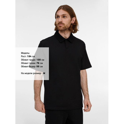 Рубашка поло унисекс Tiimi, черная