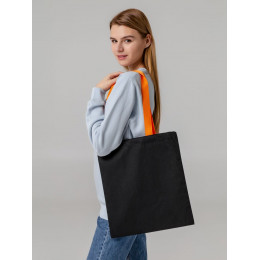 Холщовая сумка BrighTone, черная с черными ручками