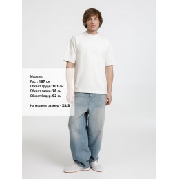 Футболка оверсайз унисекс Sideline, молочно-белая