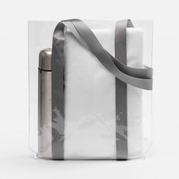 Шопер Clear Fest, ver.2, прозрачный с серыми ручками