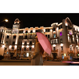 Зонт складной Manifest Color со светоотражающим куполом, красный