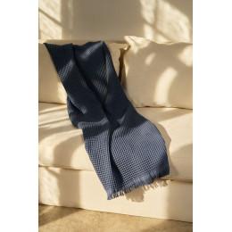 Плед вафельный Elenglect, темно-серый