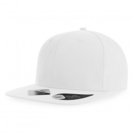 Бейсболка JAMES,6 клиньев,плоский козырек,ПВС застежка,белый,100 % переработанный полиэстер,200 г/м2