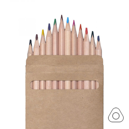 Цветные карандаши KINDERLINE middle,12 цветов, дерево, картон