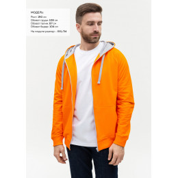 Толстовка мужская STAN с капюшоном на молнии футер без начёса 260, 61